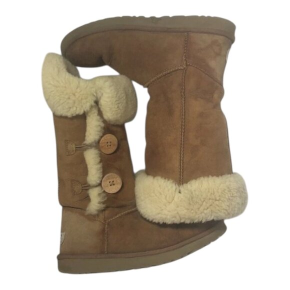 UGG Bailey Boot Women's Size 8 Chestnut Triplet II Sherpa Lined Tall Shoe 1873 - Picture 1 of 13